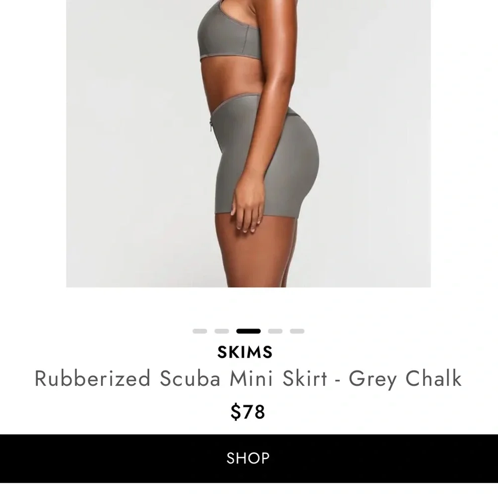 SKIMS ❤️‍🔥 GREY RUBBERIZED SWIM SKIRT NWT SIZE MEDIUM